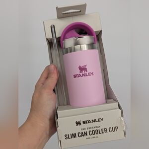 New Stanley The Everyday Slim Can Cooler Cup With Lid 10oz Cherry Blossom 🌸